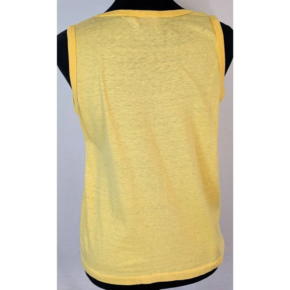 Vintage Big Shot Yellow Ringer Tank Top Small - Made in USA - Picture 3 of 7